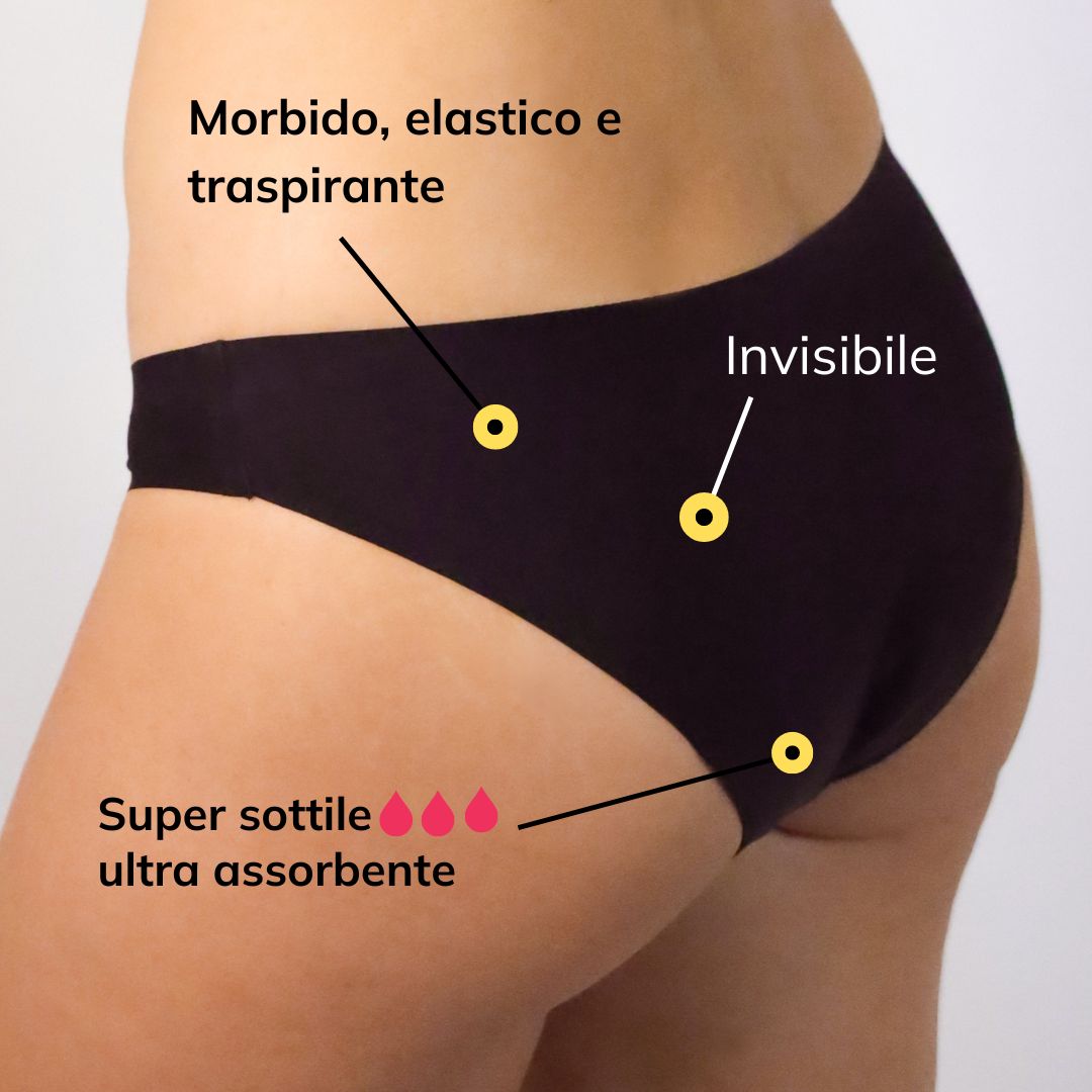 Culotte assorbente senza cuciture per flusso abbondante