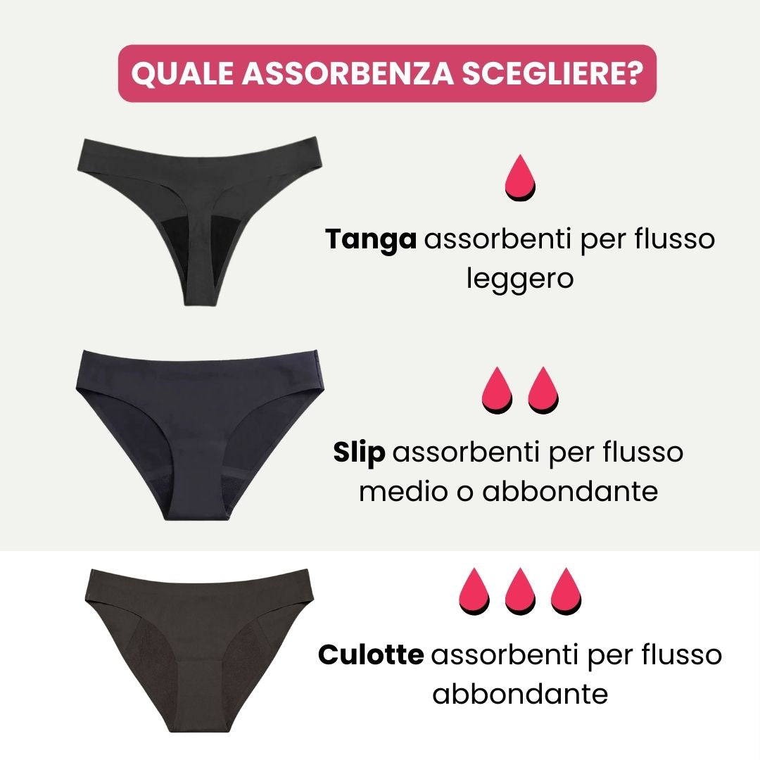 Culotte assorbente senza cuciture per flusso abbondante