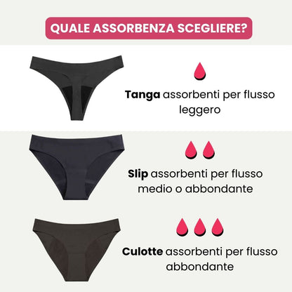 Tanga assorbente senza cuciture per flusso leggero